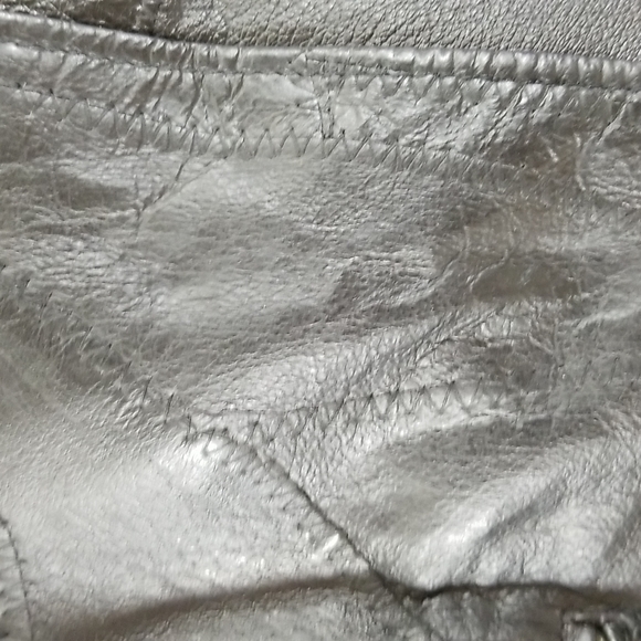 Cellini Genuine Patchwork Design Leather & Shearling Jacket - Picture 6 of 14